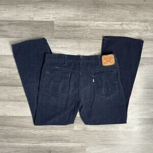 37.5 X 29 Levis 517 Vintage 80s Cords Bootcut Corduroy Pants Jeans Navy Western